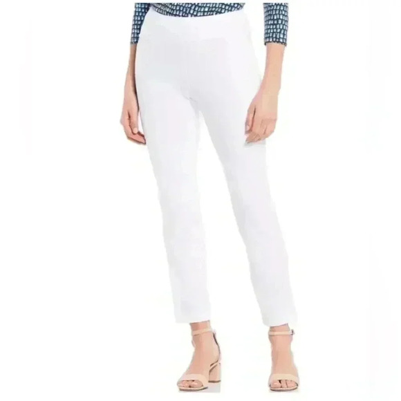 J McLaughlin Pull On White Pants Women’s Size 8 With side zipper - Picture 1 of 6